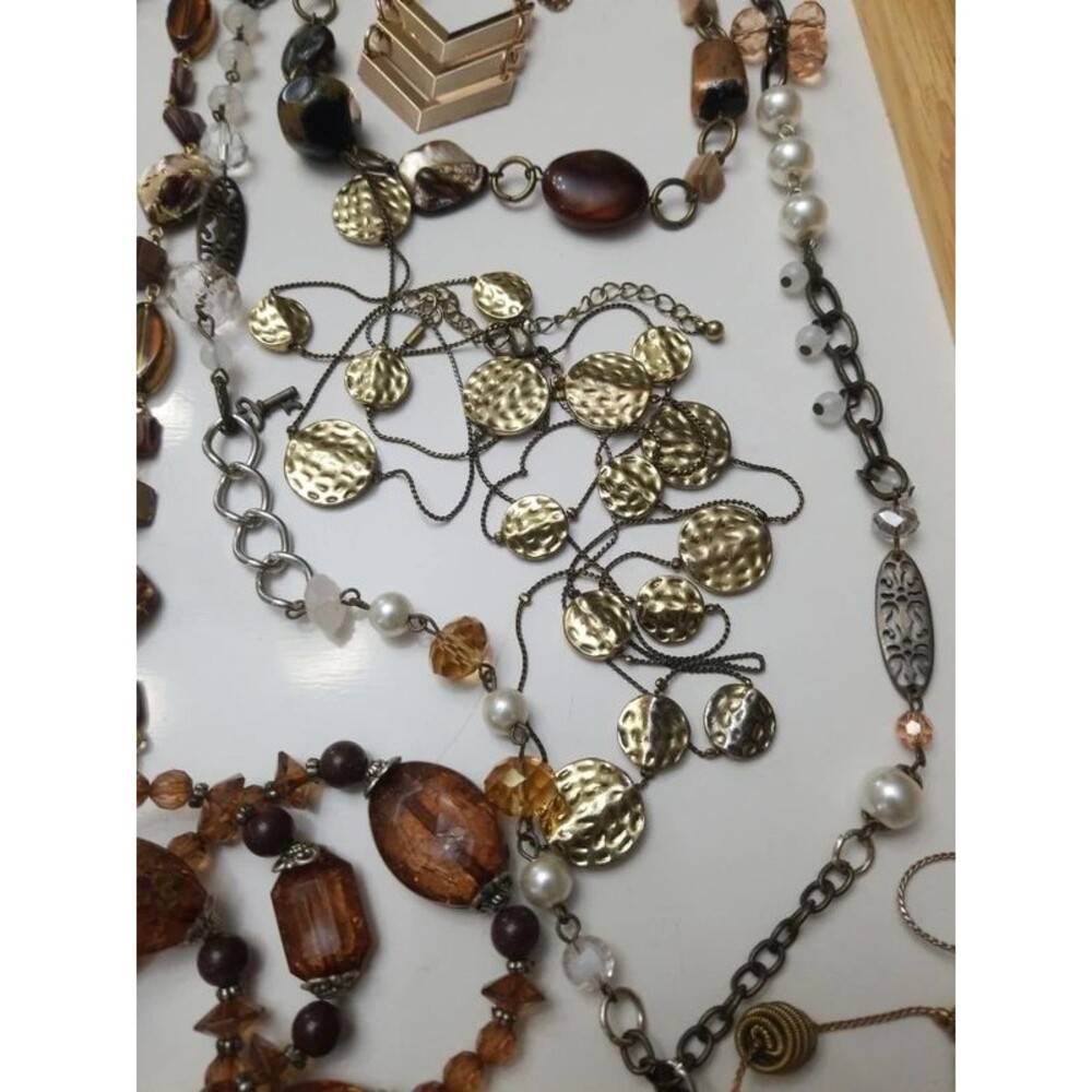 13 necklace bundle browns golden and earth tones - Picture 5 of 7